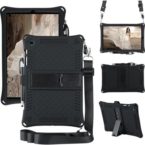 Case for Samsung Galaxy Tab S6 Lite 10.4 SM-P610 SM-P610 P615 P617 10.4 inch Adjustable Stand Silicon cover with Shoulder Strap