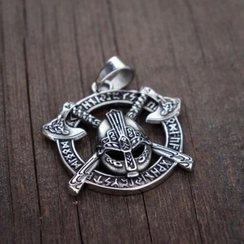EYHIMD Viking Celtics Ax Rune Warrior 316L Stainless Steel Pendant Slavic Amulet Jewelry