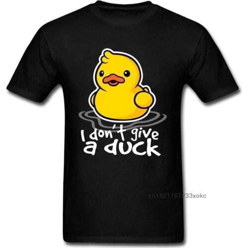 Summer T-shirt I Don't Give A Duck Tees Men Funny Clothes Black Yellow Tops Cotton T Shirt Kawaii Boyfriend Gift Tshirt