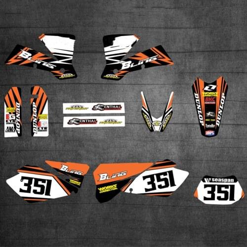 Motorcycle Personalised Graphics & Backgrounds Stickers DECALS Kit FOR KTM EXC 2004 125 200 250 300 400 450 525 FOR KTM 2004 EXC