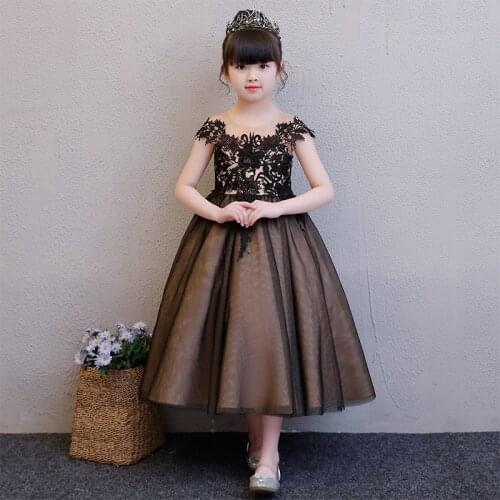 Exquisite Kids Girls Princess Baptism Birthday Dress Teenage Flower Fashion Fancy Elegant Long Wedding Gowns Children Clothing