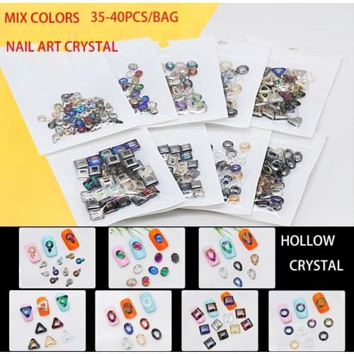 K9 35p mixed Flatback Glitter Glass Stone Nail art Rhinestones Nail Art Decoration crystal diamond ornament manicure accessories