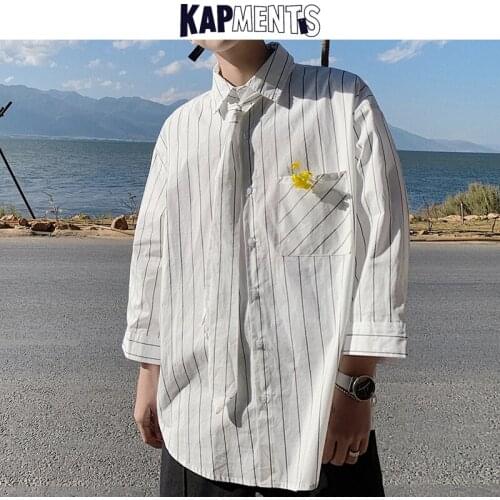 Мужские полосатые рубашки KAPMENTS China At AliExpress