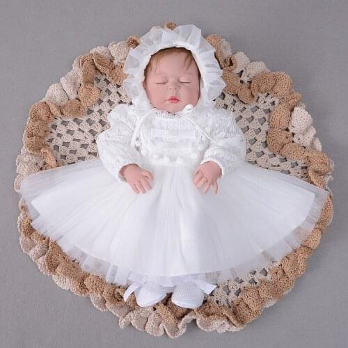 Red Birthday Baby Girl Dress Full Sleeve White Baby Girl Baptism Costume 2021 Autmun Baby Girl Clothes 6 8 12 18 24 Month 184044