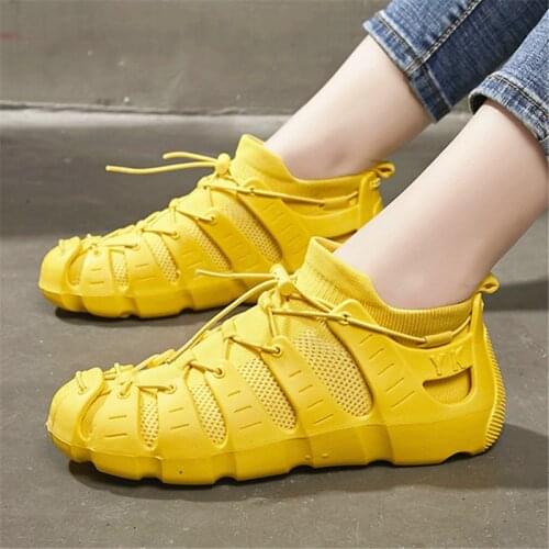 New Women Summer Air Mesh Socks Shoes Hip-hop Sports Running Shoes Lace Up Female Casual Sneakers Women Zapatillas Mujer Plus 42