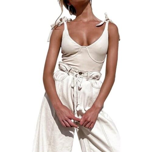 Summer Women Fashion Lace-up Solid Color Tops Stylish Sleeveless Tops for Shopping Daily Wear