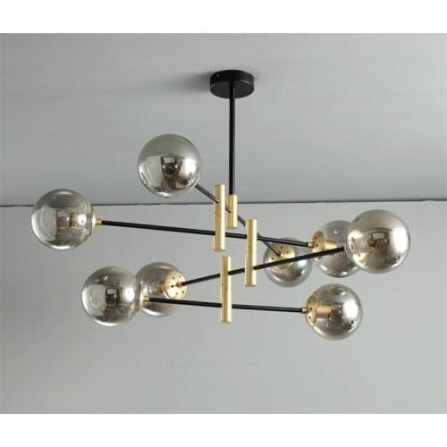 Modern Led Chandeliers Nordic Glass Ball Chandelier Lighting Living Room Pendant Kitchen Hanging Lamps Creative Light Fixtures