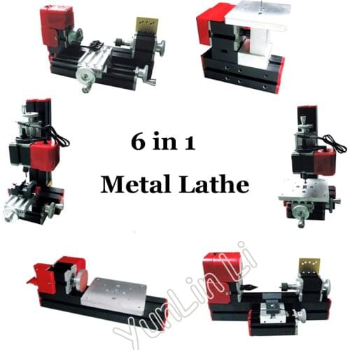 All Metal 6 in 1 Mini Lathe DIY Milling Drilling Tool Wood Turning Jag Saw and Sanding Combined Machine