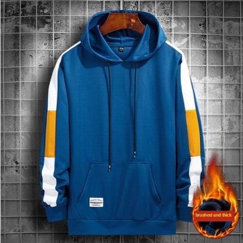 Mens Cotton Loose Plus Velvet Thick Hoodie Black 2020 Winter Spring and Autumn New Sports and Leisure Hooded Jacket