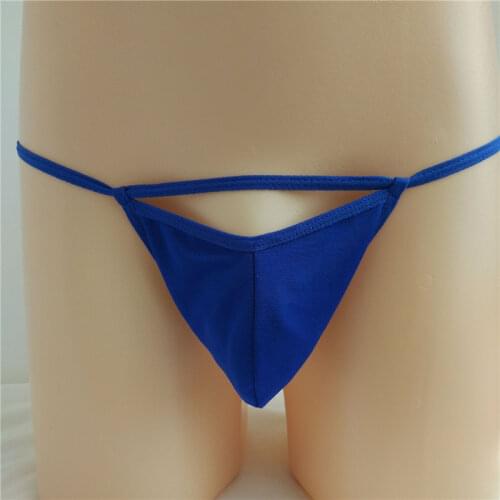 Mens panties sexy underwear men underpants gay micro Thongs tanga Solid color Hollow out Open file activity adjustable String