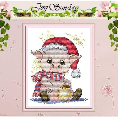 Lovely Pig Animals Painting Counted 11CT 14CT Cross Stitch Sets DIY Chinese Cross-stitch Kits Embroidery Needlework Home Decor