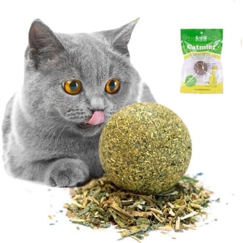 Natural Catnip Toys Ball For Cat Kitten Kitty Chasing Toys Edible Treating Catmint Ball Favor Healthy Safe