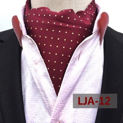 Fancy Design Ties Luxury Casual Red Dot Ascot Vintage Jacquard Woven Ascots for Ball