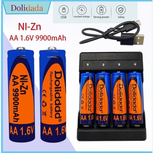 New Ni-Zn AA rechargeable battery 1.6V 9900mAh charge more stable, life is 5 times of 1.5V series battery,can be recycled