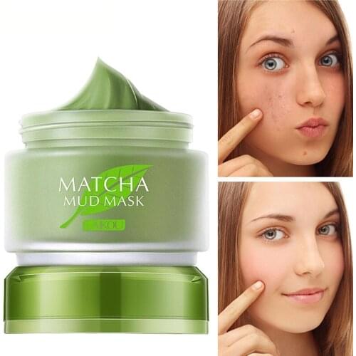New 85g Matcha Face Mask Deep Cleaning Oil Control Hydration Whitening Moisturizing Exfoliate Shrink Pores Repair Mask Mud