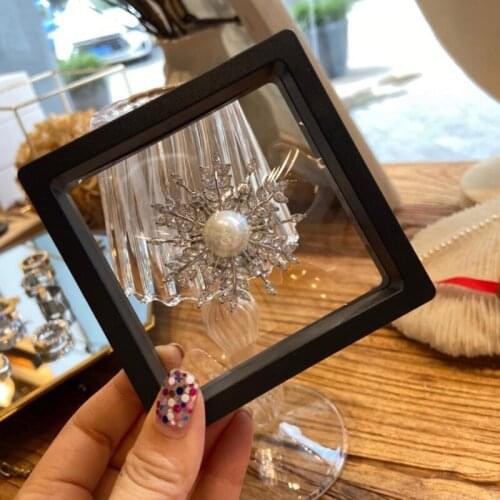 Jewelry Organizer with Base PE Thin Film Suspension 3D Floating Display Case Anti-Oxidation Dust Proof Box Holder