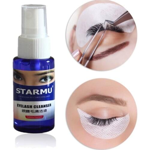 30ml/bottle Eyelash Cleaner Primer For False Eyelash Extension Remove Oil Clean Eyelash Liquid Cleanser Tool Home Salon Use