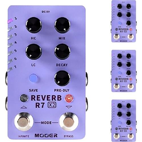 MOOER R7 REVERB X2 Reverb Effect Processor Contains 14 Reverb Sounds To Support Preset Switching Effects