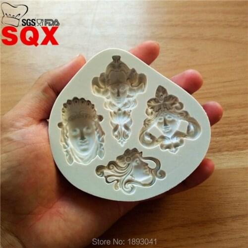 Buddha Art Nouveau Faces' Silicone Mold, DIY Cake Decorating Tools, Sugar Molds, Kitchen Accessories SQ16307