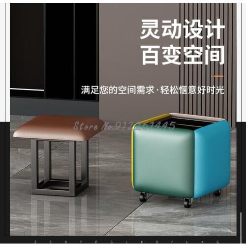 Stool household small bench multifunctional folding net red devil square stool simple living room coffee table storage stool sof
