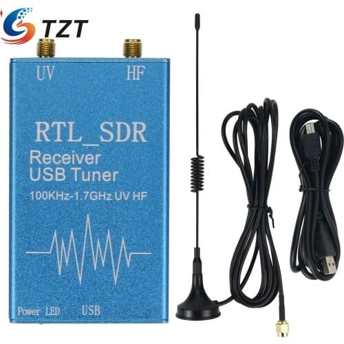 TZT 820T/820T2 For RTL SDR Receiver USB Tuner 100KHz-1.7GHz UV HF RTL2832U + R820T2 For Radio Communications