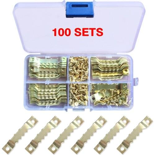 100X Iron Saw Tooth Spike Hanger Picture Frame Hanger Hanging for Paintings Picture Frames Stretcher