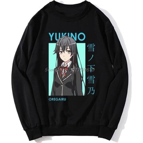 Yukino Yukinoshita Oregairu SNAFU Card Anime Hoodie My Youth Romantic Comedy Is Wrong Men Hoodie Sweater Streetwear Harajuku