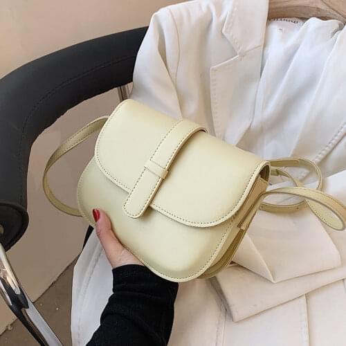 Women Saddle Bag Shoulder Bag Female Backpack Crossbody Bag Handbag Luxury Fashion 2021 PU Leather Simple All-match Solid Color