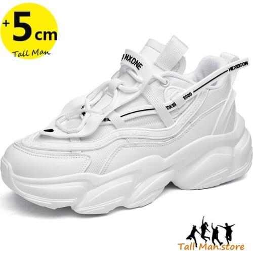 Women Elevator Shoes Men Sneakers Height Increasing Shoes Sports Shoes Cushioning Running Shoes 5CM