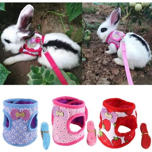 Rabbit Hamster Vest Harness With Leash Bunny Chest Strap Ferret Working Rope bunny rabbit pet accessories bunny