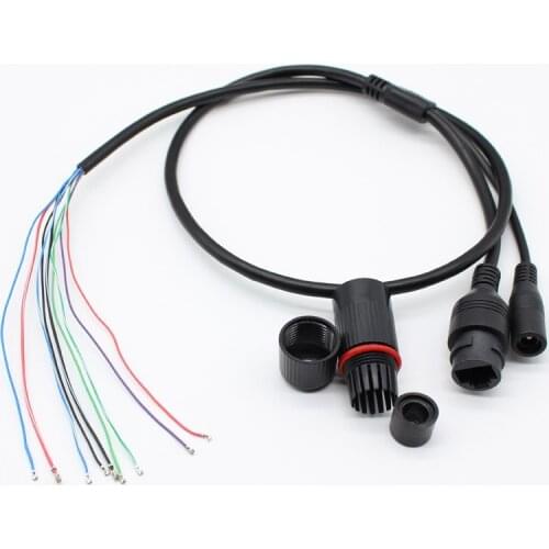 10 Lots of CCTV IP network Camera PCB Module weatherpoof video power cable RJ45 female & DC male connectors with Terminals