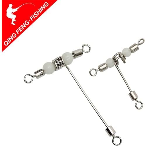 10pcs 3 Way Luminous T-shape Swivels Cross-line Rolling Fishing Line Lure Accessory Carp Sea Fishhook Connector Tackle FIsh Tool