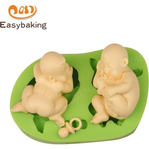2 Lovely Baby Modelling with Nipple Fondant Silicon Mold Chocolate Cake Decoration Mould for Polymer Clay Candy Resin