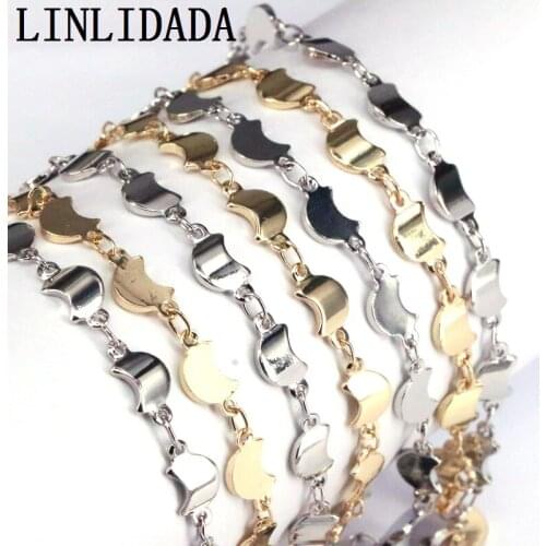 5Meters High quality Crescent Moon Link Chain Accessories Punk Choker Necklace Chain Fit for Jewelry Making DIY Supplies