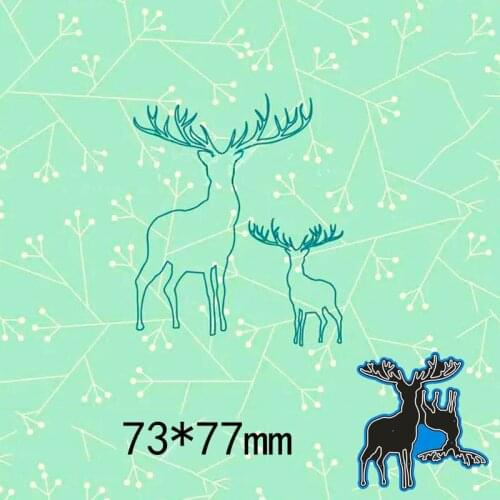 73*77mm 2pcs deers Die Cuts Folder Card Making Album Scrapbooking Embossing Dies Metal DIY Embossing Stencils Template