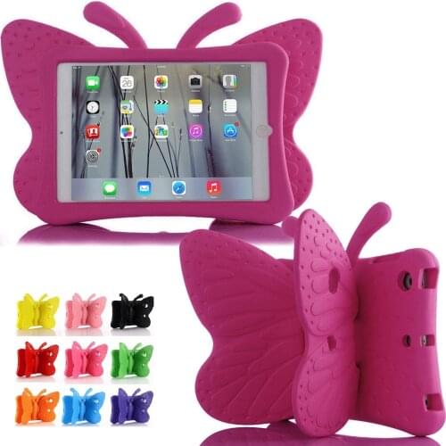 Kids Safe EVA Tablet Case for iPad mini 4 mini 5 7.9'' Children Butterfly Shockproof Case for ipad mini 123 with folding Stand