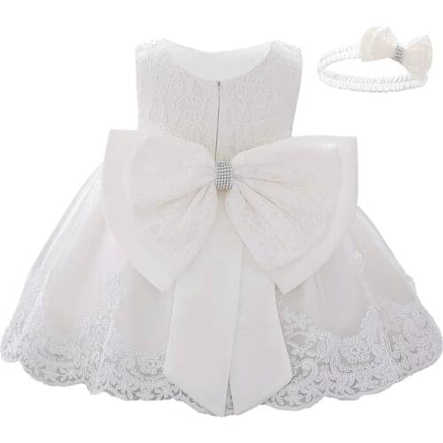 Tutu Newborn Christening Princess Wedding Bridesmaid Toddler Birthday Children Baptism Baby Girl Clothes Summer Dresses Vestidos