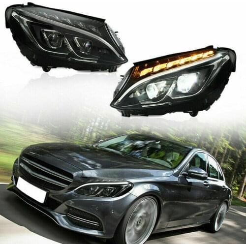 For Mercedes Benz C Class C300 W205 2015-2018 With Full LED DRL And Turn Signal LED Headlights Assembly