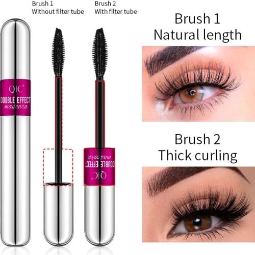 QIC Double-ended Mascara Thick Curling Eyelashes Waterproof Long Lasting Not Easy to Smudge Natural Eye Lashes Eye Makeup TSLM2