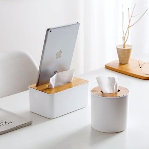 OTHERHOUSE Tissue Box Wooden Plastic Napkin Holder Case Kitchen Living Room Car Paper Holder Case Container