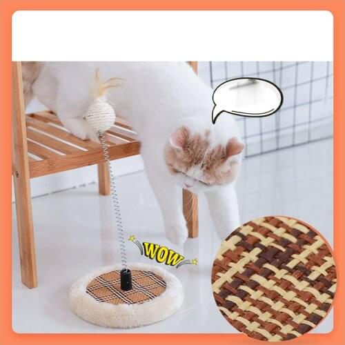 Cat Toy Spring-Loaded Cats Teaser Interactive Feathers Pet Accessories Игрушки Для Кошек Mascotas Fidget Pets Toys Supplies 고양이