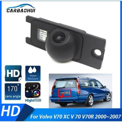 Rear View Reverse Camera CCD HD Night Vision Back up Camera ​For Volvo V70 XC V 70 V70R 2000 2001 2002 2003 2004 2005 2006 2007