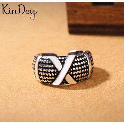 Kindey Punk Personality Silver Color Cross Rings For Women Wedding Jewelry Adjustable Antique Finger Ring Anillos