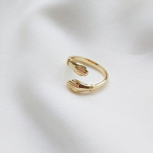 925 Sterling Silver Fingers Hug You Ring Lover Valentines Day Gift Personality Design Unique Charm Ring In Gold And Silver