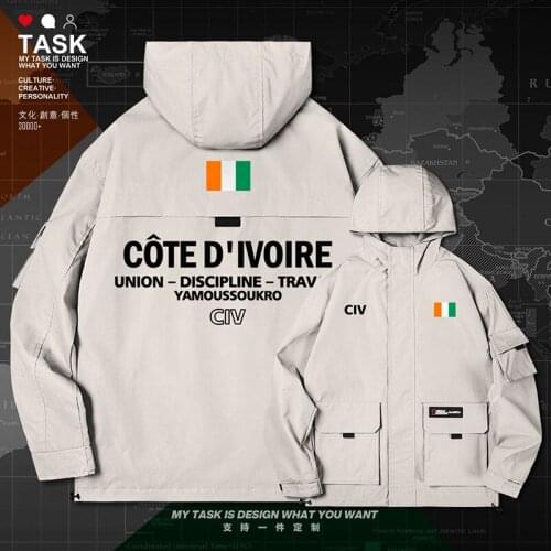 Cote d'Ivoire Ivory Coast CIV men jacket hooded nation flag casual printed long sleeve jackets trench coat men clothes autumn