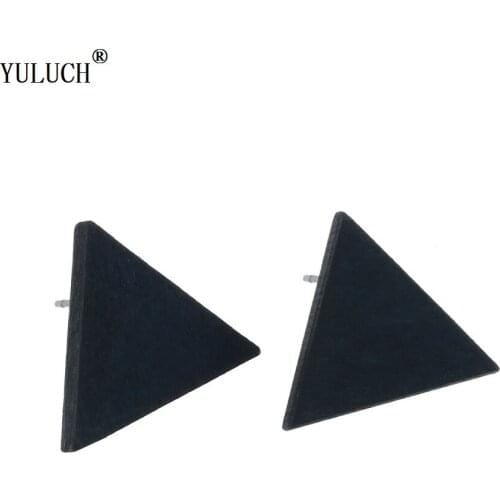 YULUCH 2018 New Novetly Natural Wooden Stud Earrings Handmade Geometric Triangle Stud Earrings For Fashion Trendy Woman Jewelry
