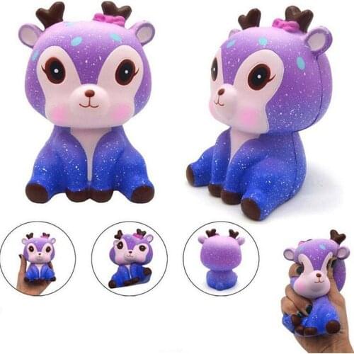 2019 New Cute Galaxy deer Cream Scented Squishy Slow Rising Squeeze Kid Toys Phone Charm Gift for baby children