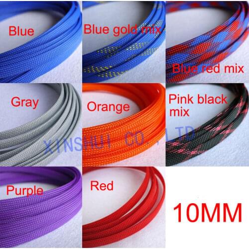 1M 10mm Black Nylon Braided Cable Sleeving Shielding Sheathing Auto Wire Harnessing