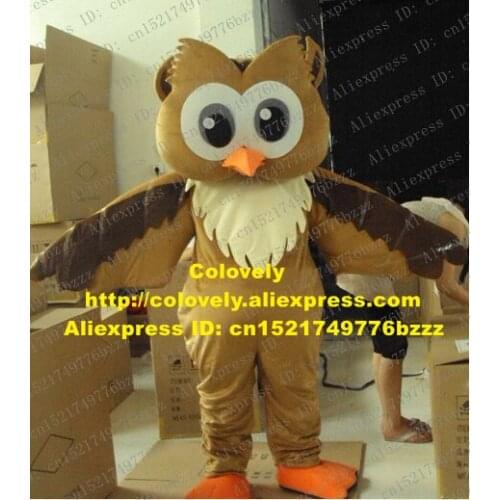 Likable Brown Owlet Owl Mascot Costume Mascotte Adult With Dark Brown Wings Big Orange Feet Party Outfit Suit No.887 Free Ship