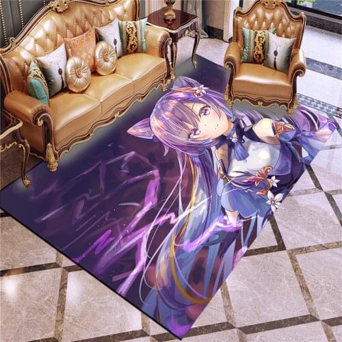 Hot Game Genshin Impact Keqing Anti Slip Carpet Rug Welcome Entrance Doormats Floor Mats for Kids Girls Living Room Home Decor